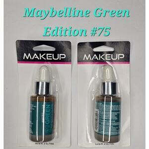MAYBELLINE Green Edition #75 Super Drop Tinted Oil Makeup Foundation Bundle of 2